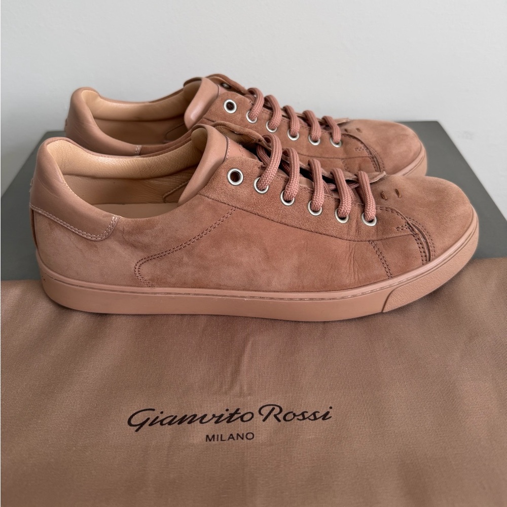 Gianvito Rossi Low Top Women’s Suede Sneaker. Size 8 US (38.5 EU). Blush color.